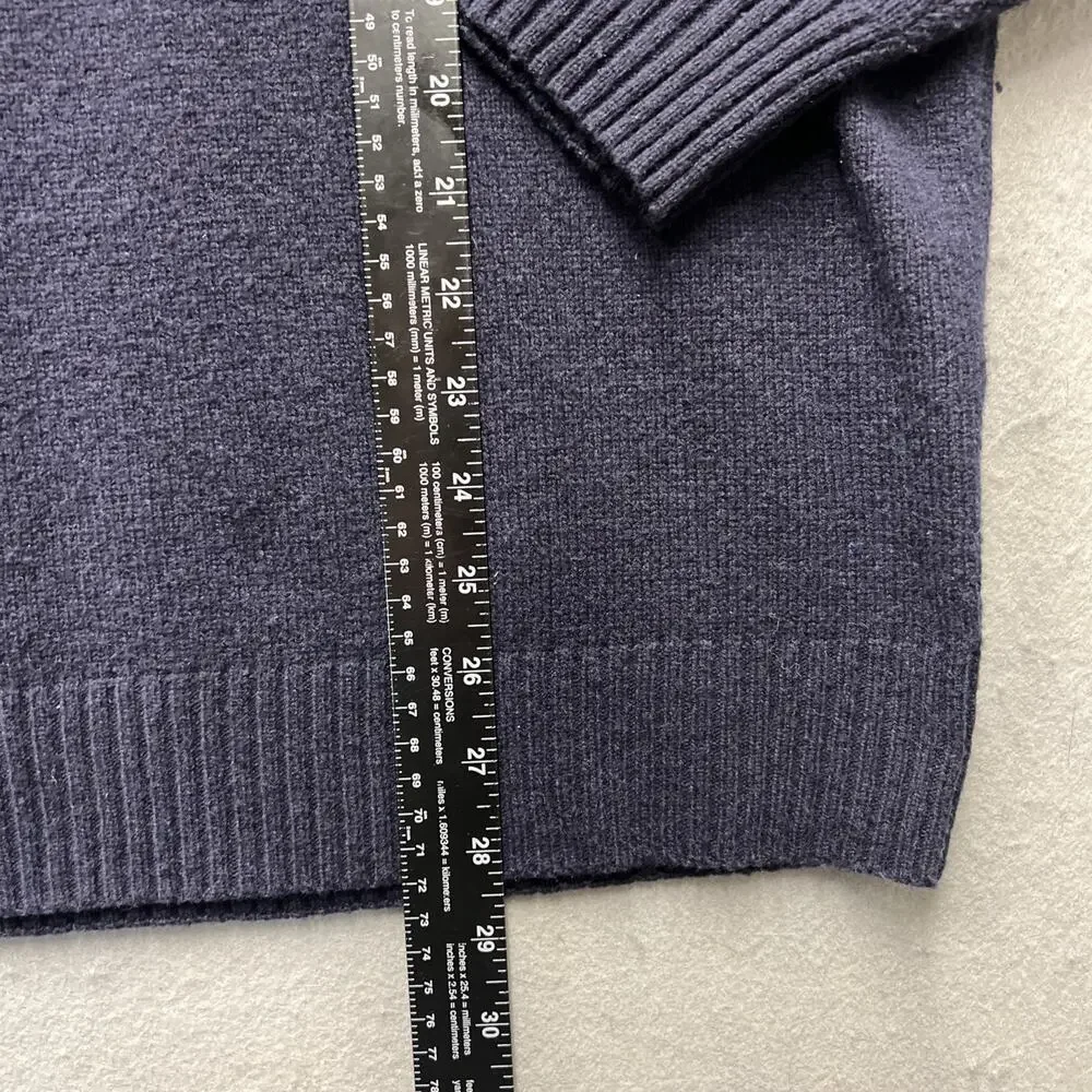 Jos A. Bank Quarter Zip‎ Sweater Men XL Navy Lambswool Blend Pullover Prep